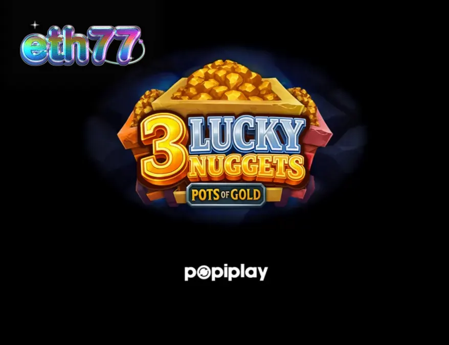 Tampilan visual slot 3 Lucky Nuggets dengan tema pertambangan emas yang ceria