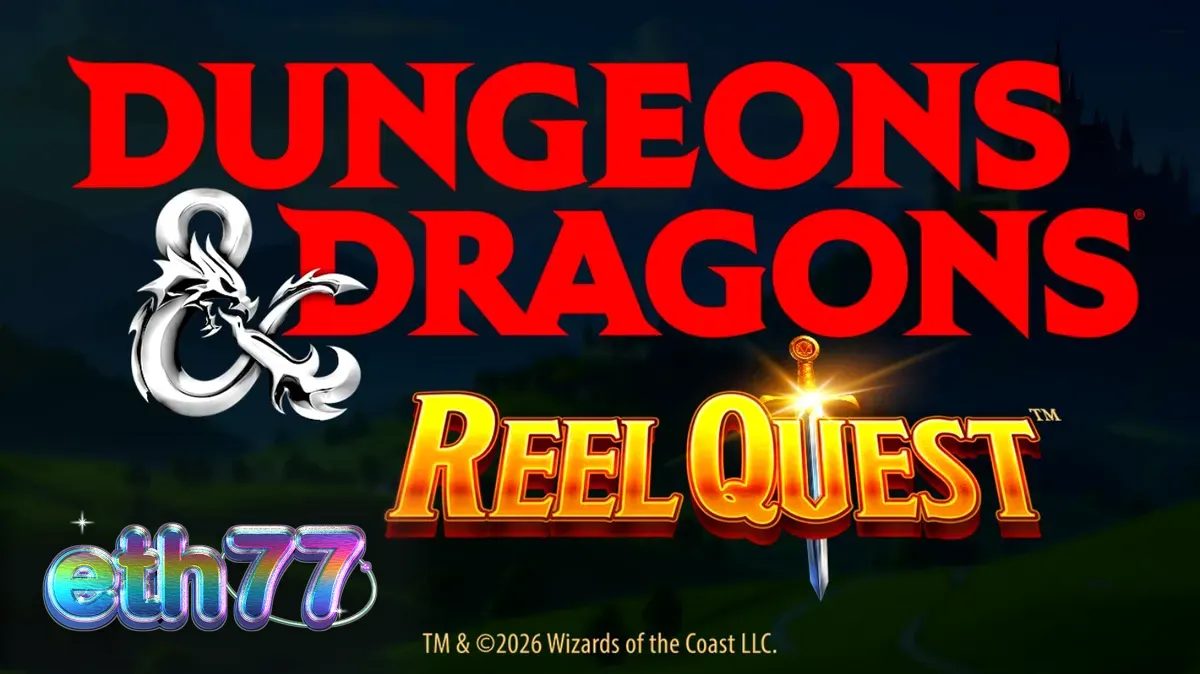 Tampilan visual slot Dungeons & Dragons Reel Quest dengan elemen fantasi dan RPG